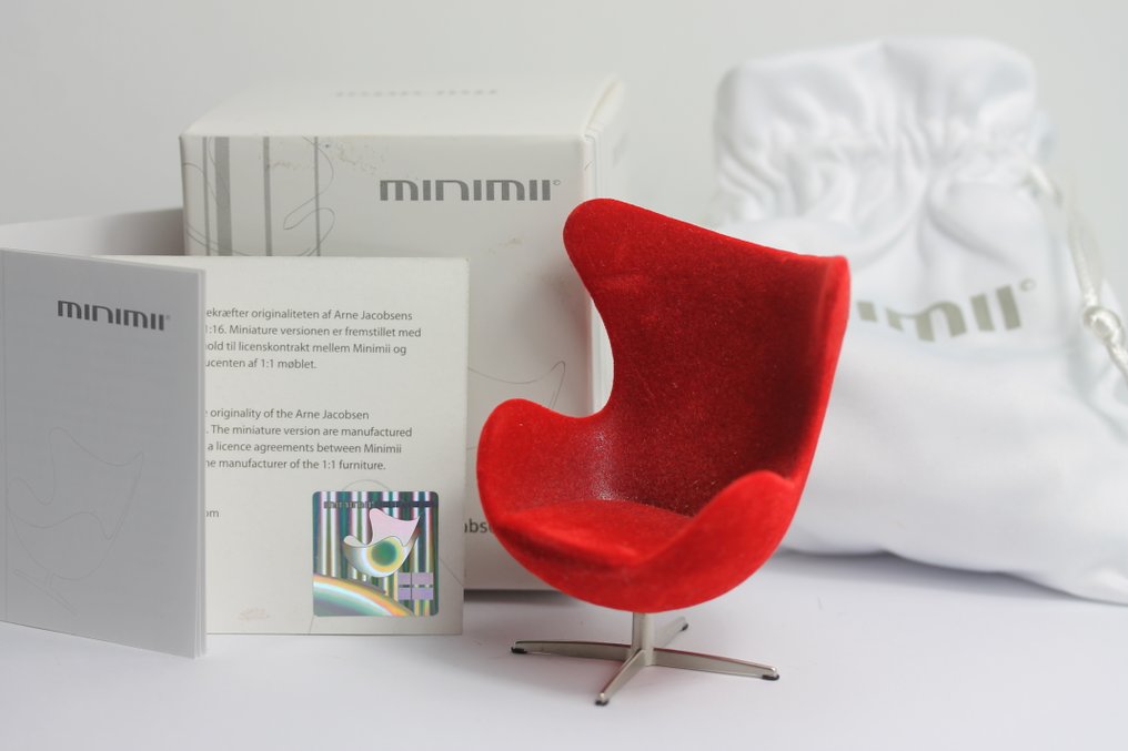 Minimii - Arne Jacobsen - Πολυθρόνα - Μινιατούρα καρέκλα αυγό - Πολυουρεθάνη, Ατσάλι (ανοξείδωτο) #1.0