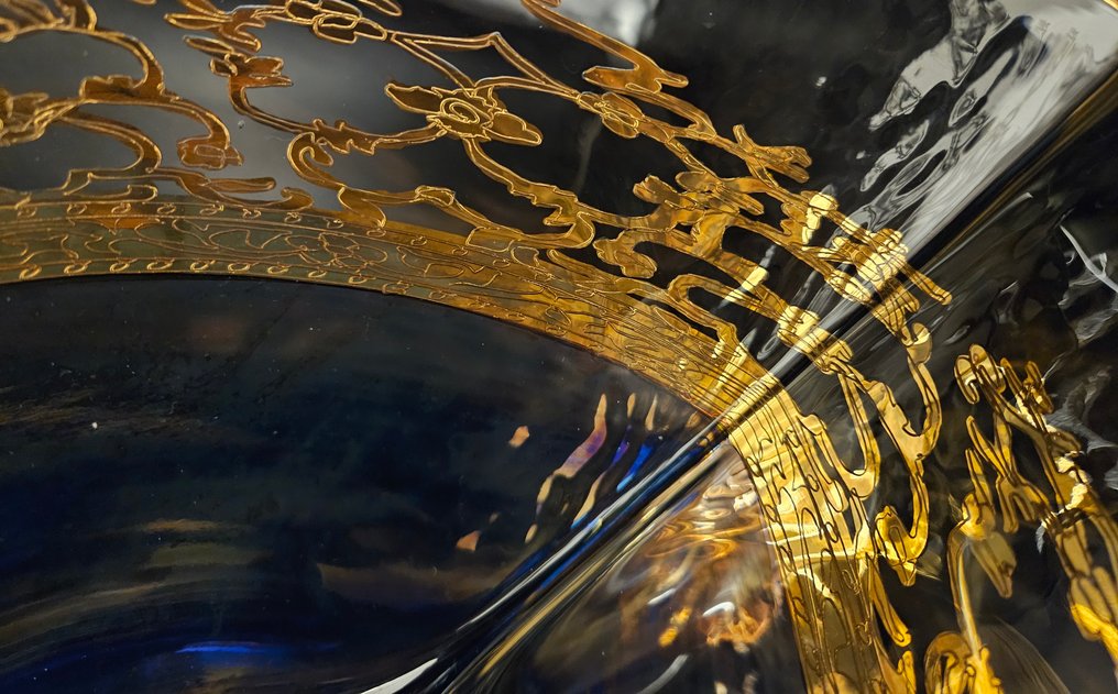 antica cristalleria italiana - 中央裝飾品 - 巨大而沉重的祖母绿中心饰物  - 水晶, 金色 #2.1