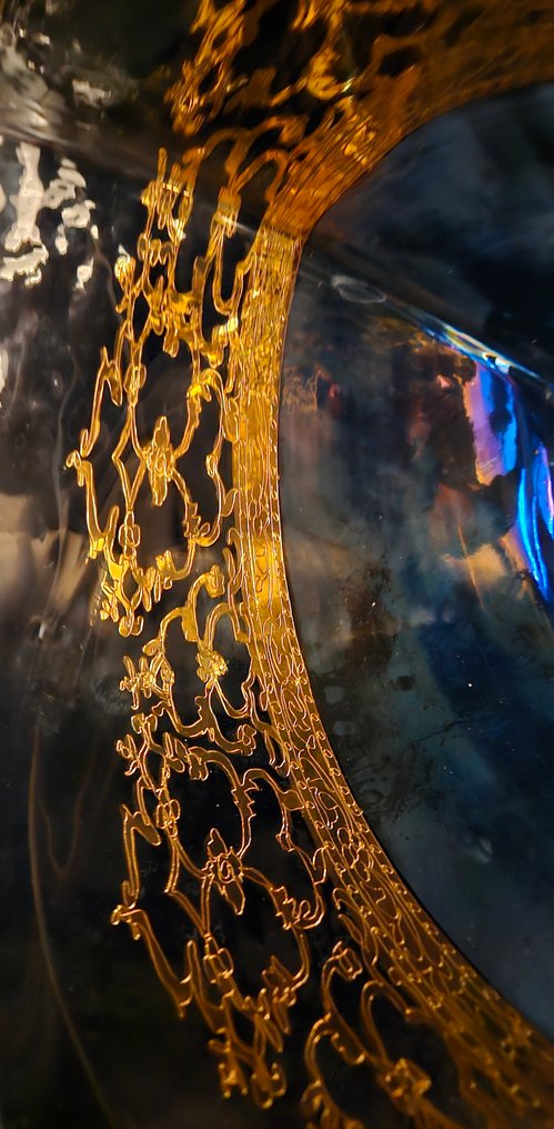 antica cristalleria italiana - 中央裝飾品 - 巨大而沉重的祖母绿中心饰物  - 水晶, 金色 #3.2