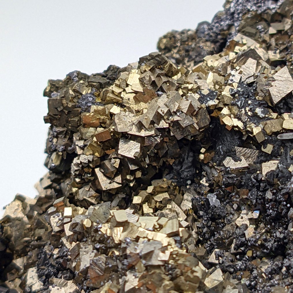 500+ crystals of ARSENOPIRITE, black Sphalerite, and golden PYRITE - 2.5 kg Crystals on matrix - Height: 162 mm - Width: 125 mm- 2.46 kg #2.1