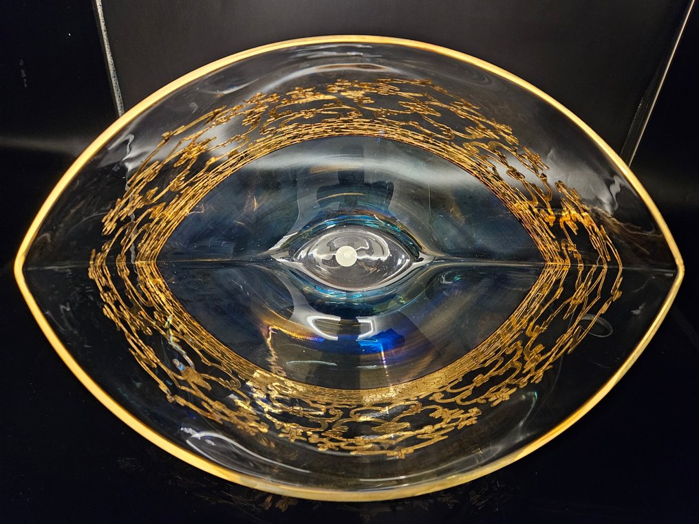 antica cristalleria italiana - 中央裝飾品 - 巨大而沉重的祖母绿中心饰物  - 水晶, 金色 #4.3