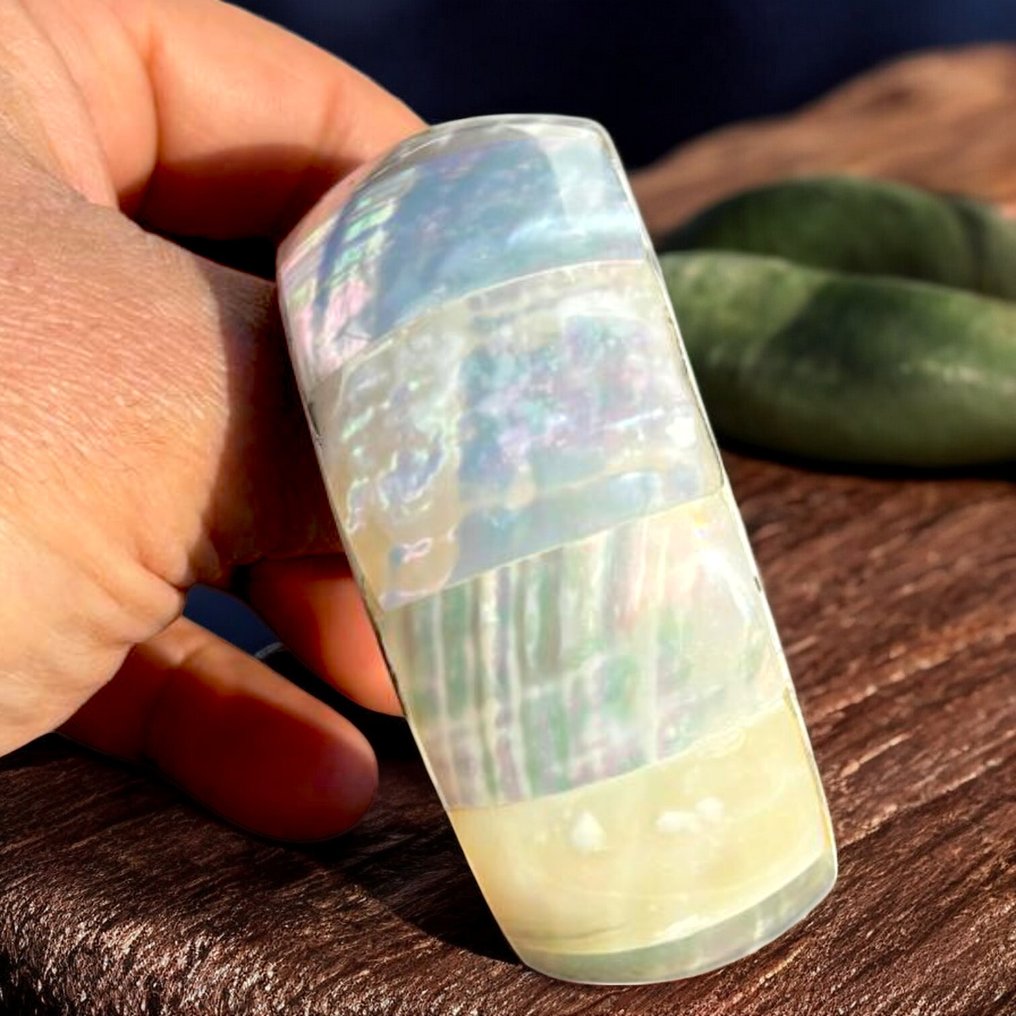 不锈钢手链,配以Turbo Marmoratus珍珠母马赛克。 一件热爱自然之美的人的珍贵珠宝。 - 高度: 81 mm - 闊度: 81 mm- 40 g #1.0