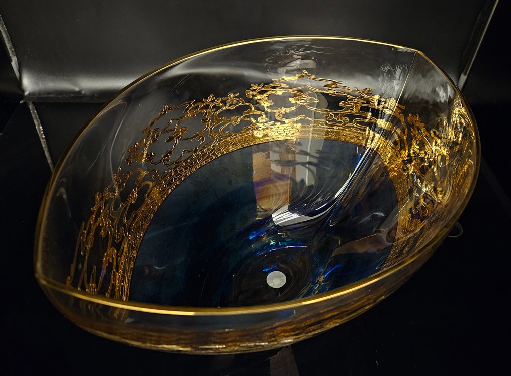 antica cristalleria italiana - 中央裝飾品 - 巨大而沉重的祖母绿中心饰物  - 水晶, 金色 #1.0