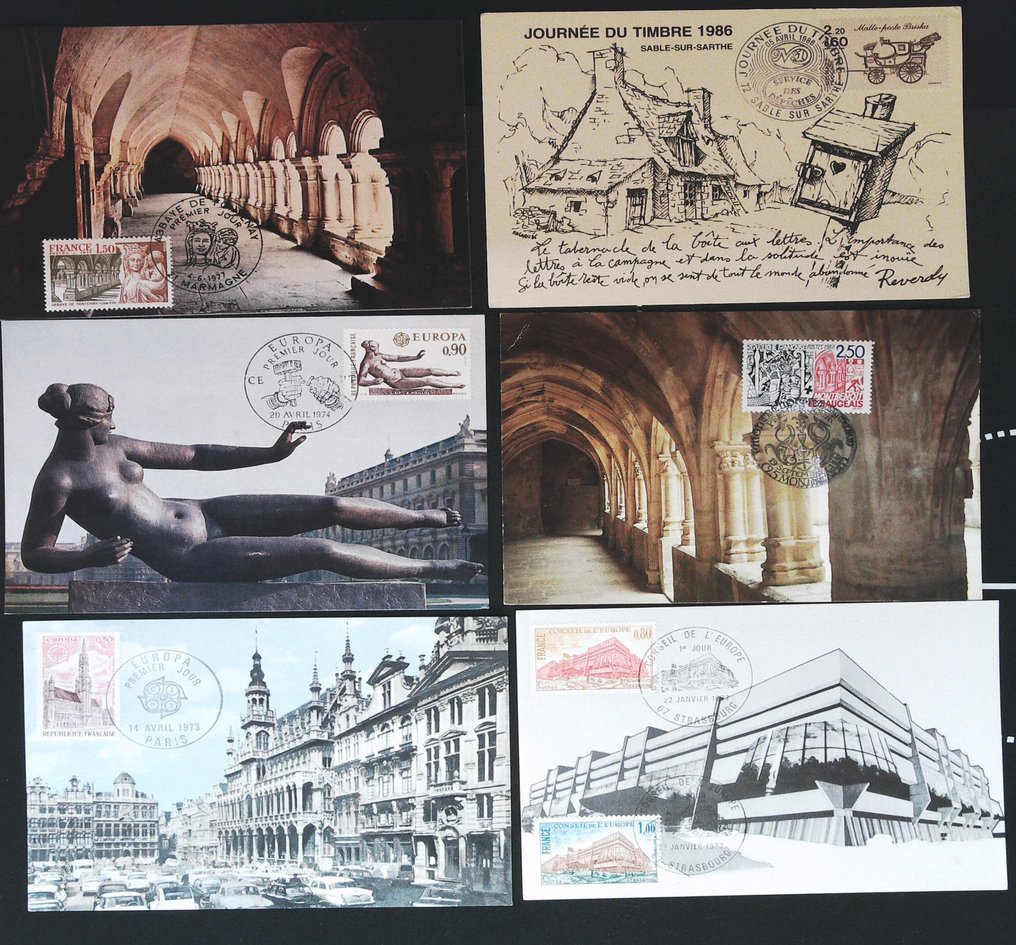 法國 1970/1976 - 明信片和文件的首日蓋銷 #3.2