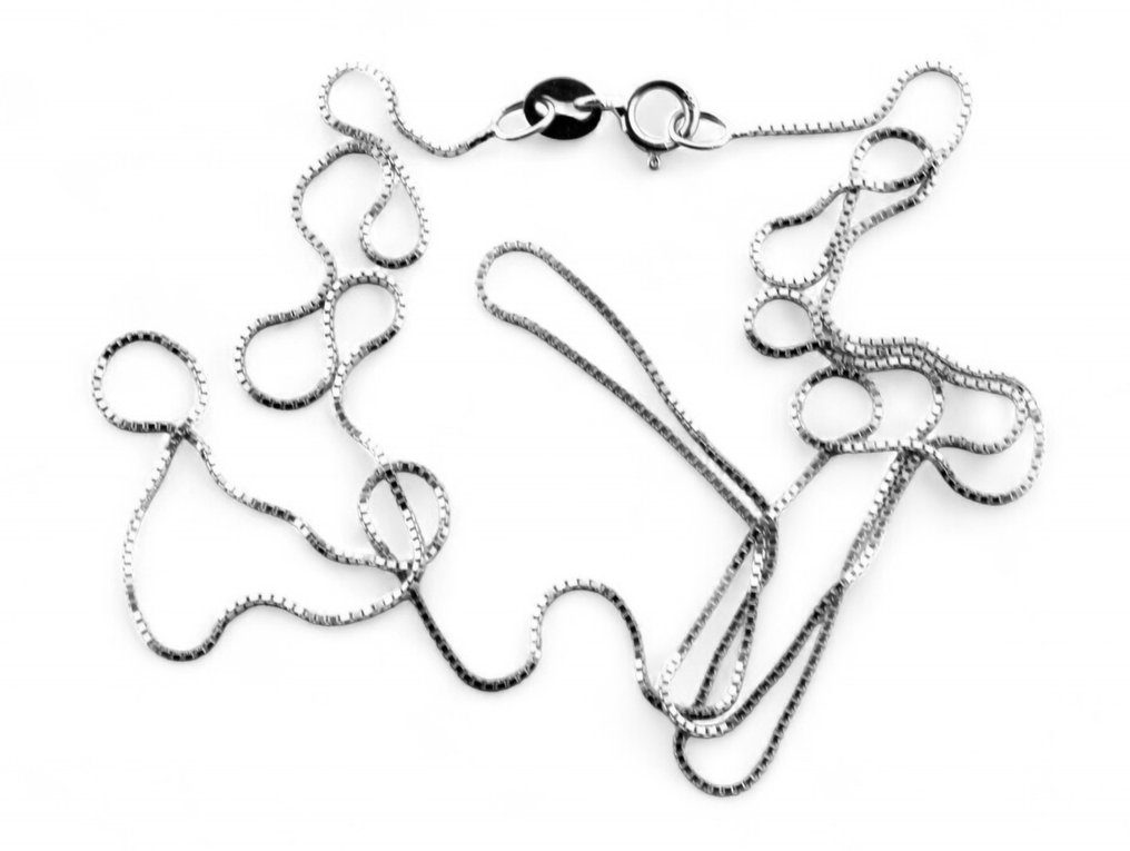 Zonder minimumprijs - Halsketting - 18 karaat Witgoud #3.2