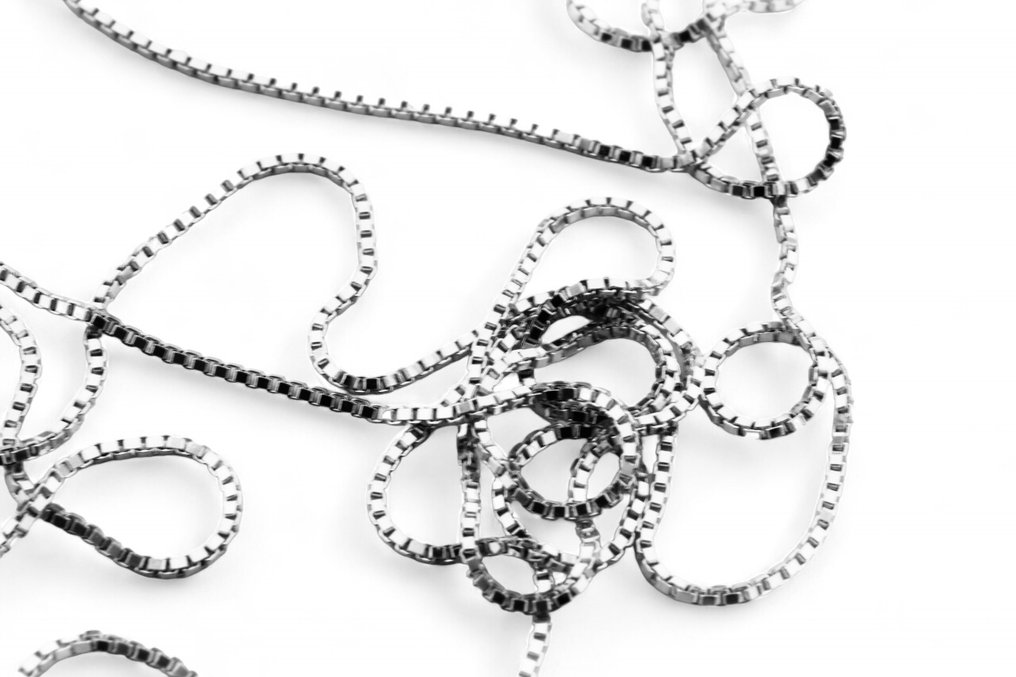 Zonder minimumprijs - Halsketting - 18 karaat Witgoud #2.1