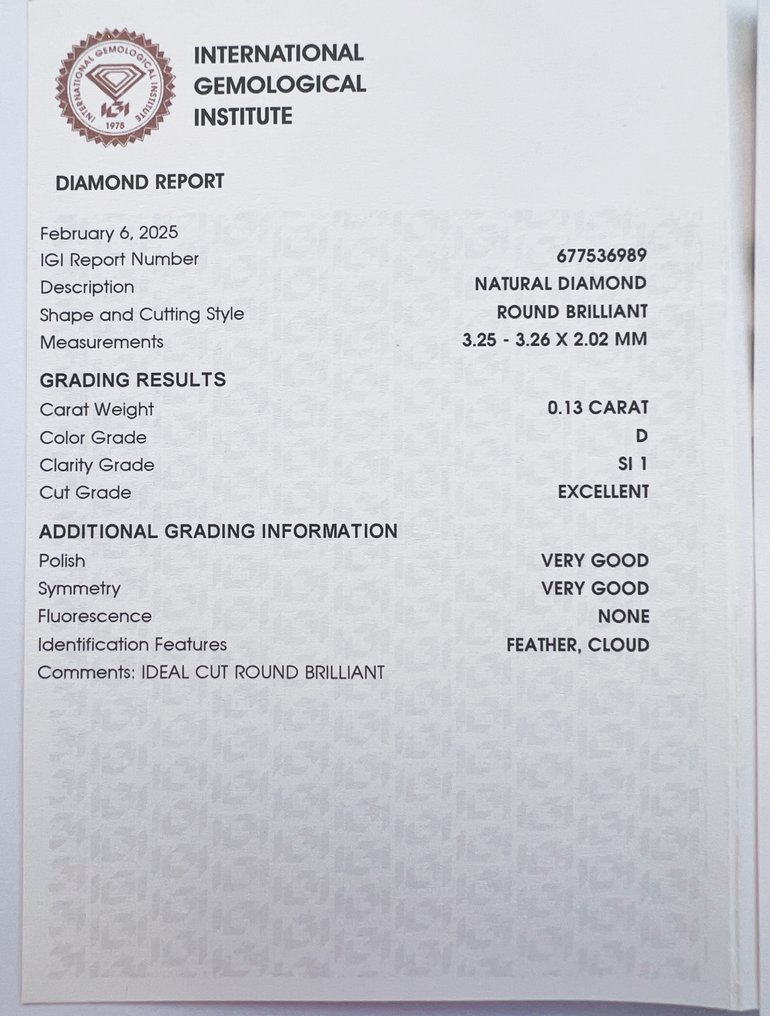 没有保留价 - 2 pcs 钻石  (天然)  - 0.27 ct - 圆形 - E, D (无色) - SI1 微内含一级 - 国际宝石研究院（IGI） - 一对 #2.1