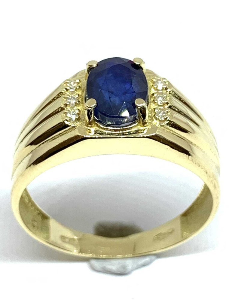 Δαχτυλίδι - 18 καράτια Κίτρινο χρυσό -  2.47ct. tw. Ζαφείρι - Διαμάντι #4.3