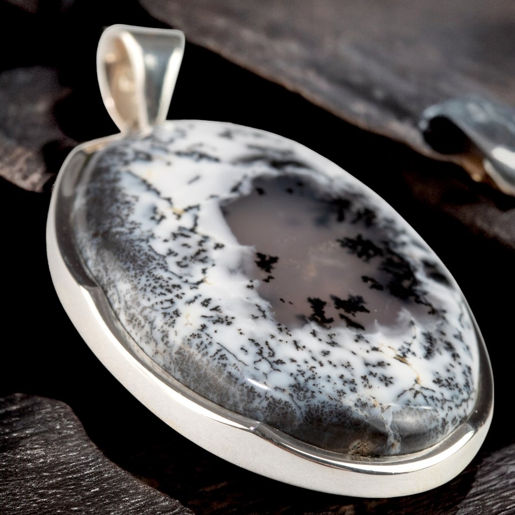 The Stone of 'Wizard Merlin' Dendritic Opal - Merlinite - Height: 52.5 mm - Width: 28.8 mm- 15 g #3.2