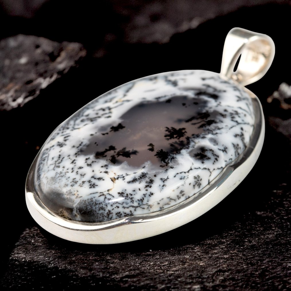 The Stone of 'Wizard Merlin' Dendritic Opal - Merlinite - Height: 52.5 mm - Width: 28.8 mm- 15 g #4.3