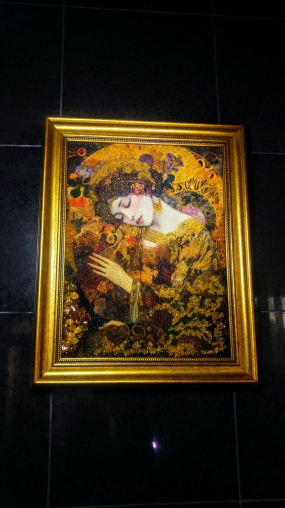 100% Φυσικό - Κεχριμπάρι - Baltic Amber mosaic - Picture - New collection - 48 cm - 38 cm #1.0