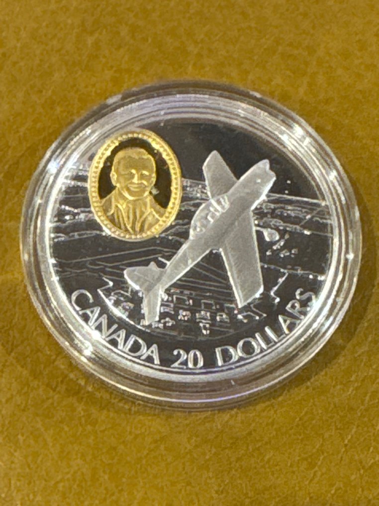 Canada. 20 Dollars 1995 de Havilland DHC-1 Chipmunk 1 Oz (.999)  (Zonder minimumprijs) #1.0