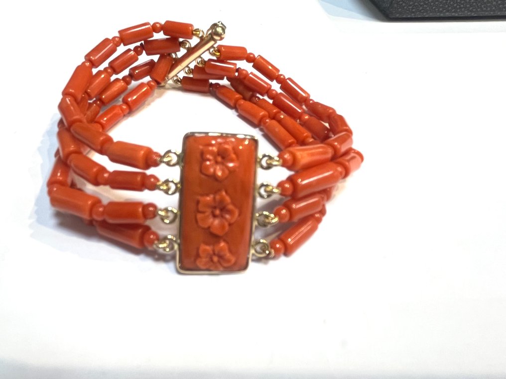 Βραχιόλι - 14 καράτια Ροζ χρυσό Κοράλλι #3.2