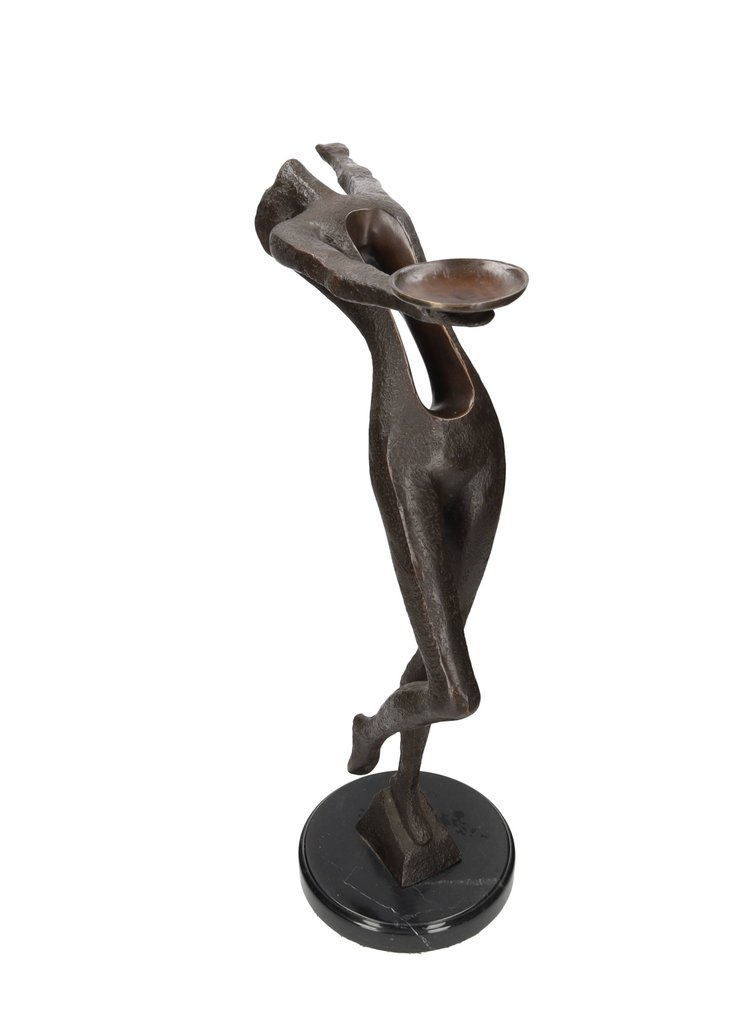 Γλυπτό, Modernist figurative candle holder - 66 cm - Μπρούντζος, Μάρμαρο #2.1