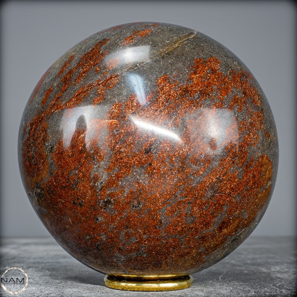 美丽的金色金动岩 球体- 2547.38 g #4.3