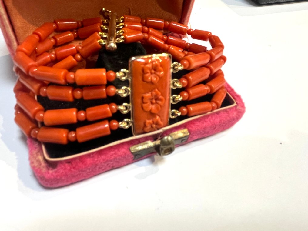 Βραχιόλι - 14 καράτια Ροζ χρυσό Κοράλλι #2.1