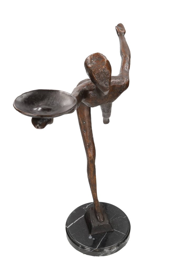 Γλυπτό, Modernist figurative candle holder - 61 cm - Μπρούντζος, Μάρμαρο #1.0