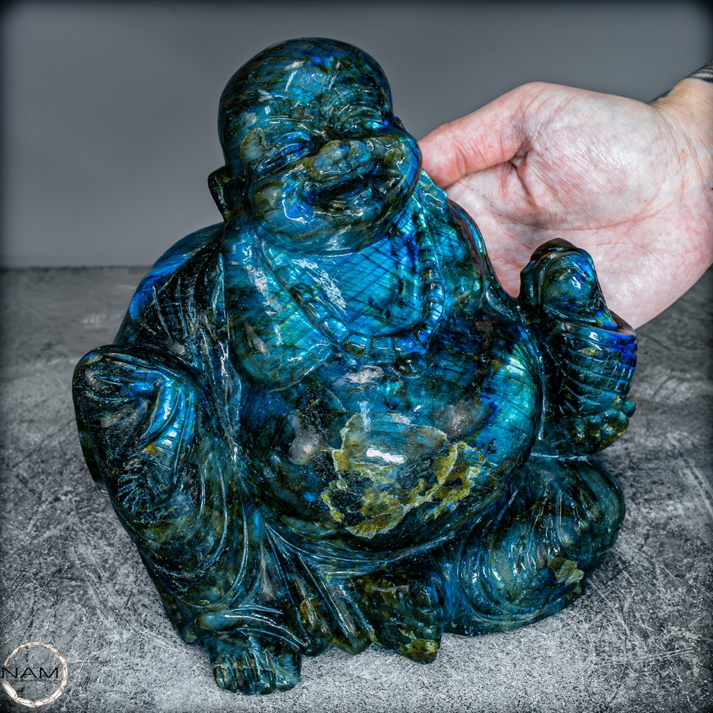 Natural Labradorite Buddha weighing 3.6 kg of the highest quality Carving- 3656.27 g #4.3