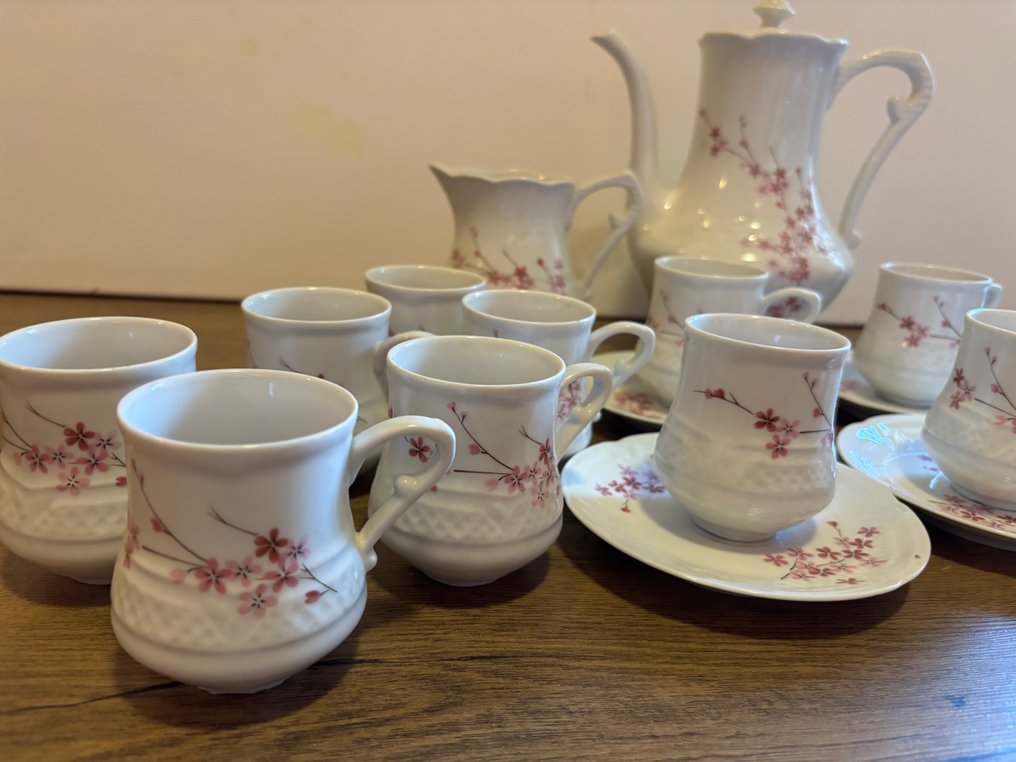 Berry Haute création lourioux - Coffee set for 12 (20) - Porcelain - Cherry blossom caffe set #1.0