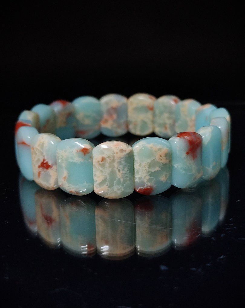 Όμορφο βραχιόλι Καραϊβικής από χαλαζία σε κουτί δώρου, δωρεάν αποστολή. - Βραχιόλι #1.0