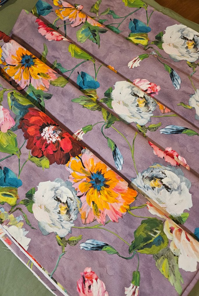 Ny design! Eksklusivt kunstnerisk blomsterstoff – Art Nouveau-design. - Tekstil  - 200 cm - 280 cm #4.3