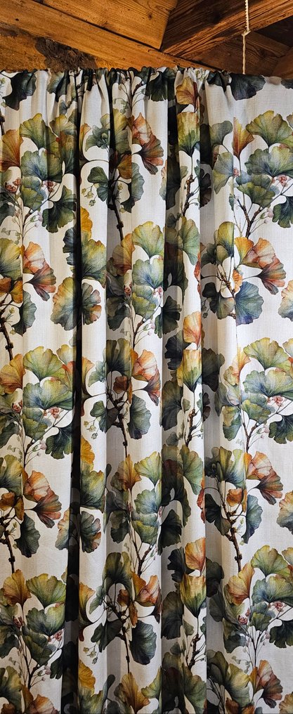 Ny design i Lino! 300x280cm! Eksklusivt kunstnerisk blomsterstof, Lino og Viscose - Art Nouveau - Tekstil - 300 cm - 280 cm #2.1