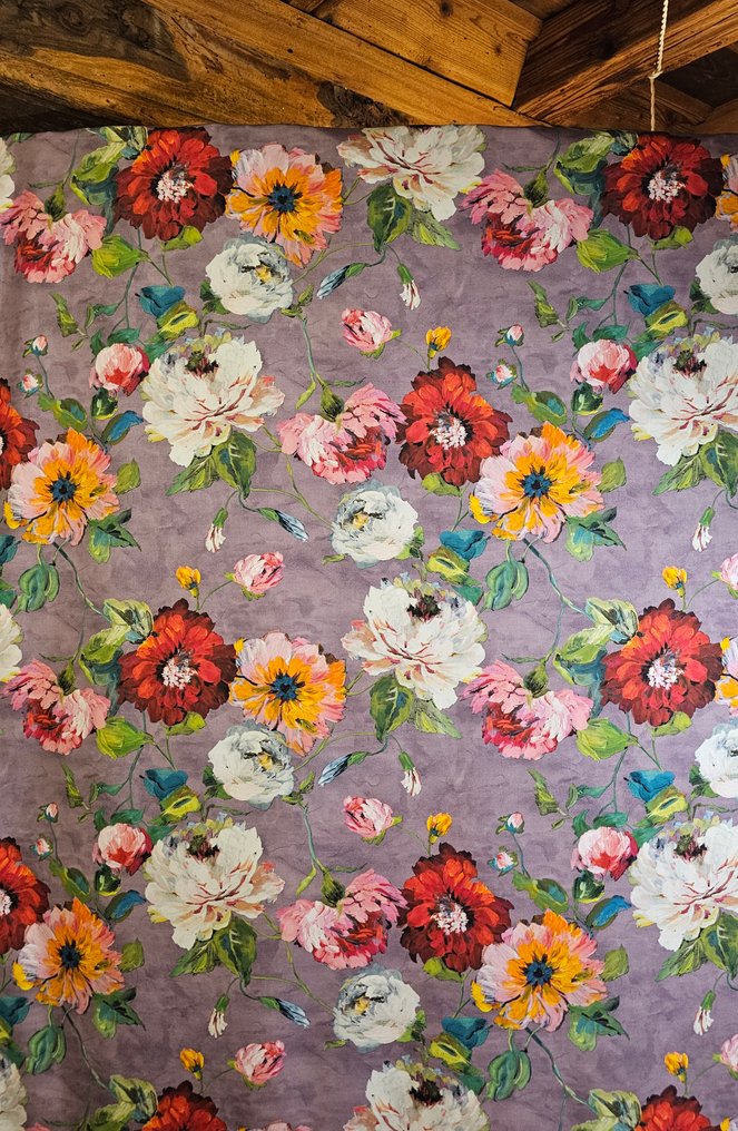 Ny design! Eksklusivt kunstnerisk blomsterstoff – Art Nouveau-design. - Tekstil  - 200 cm - 280 cm #1.0