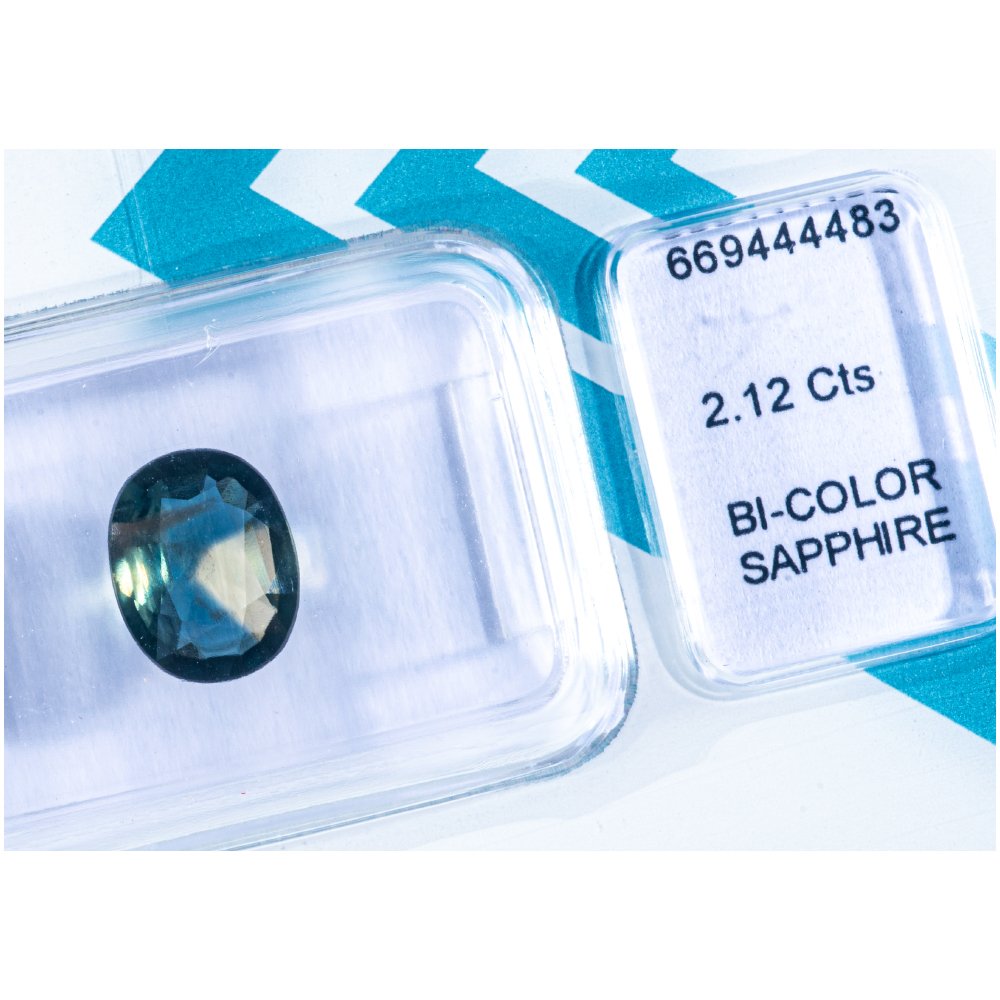 双色, 蓝色, 黄色 蓝宝石  - 2.12 ct - 国际宝石研究院（IGI） #3.2