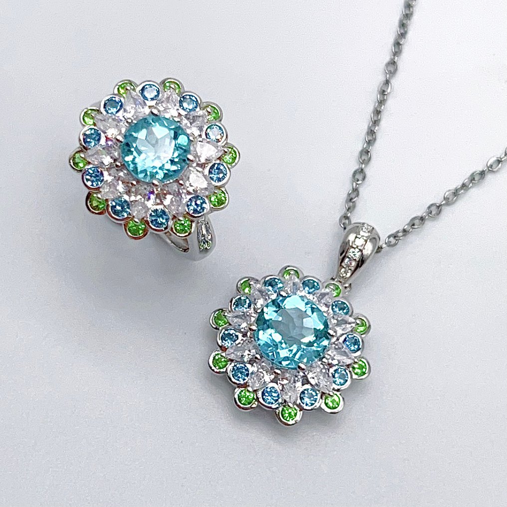 Sem preço de reserva - Colar Prata Topázio - 4CT #2.1