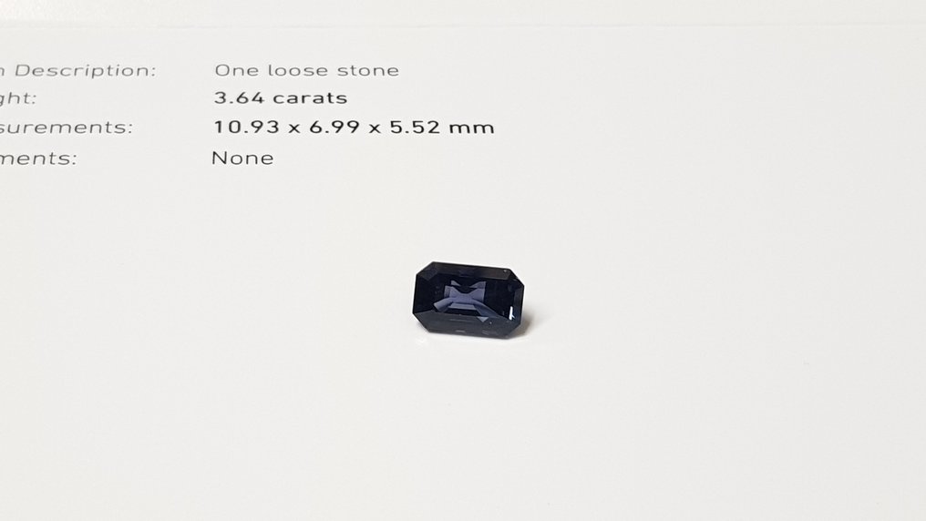 1 pcs Albastru Spinel - 3.64 ct - GIA (Institutul gemologic din SUA) #2.1