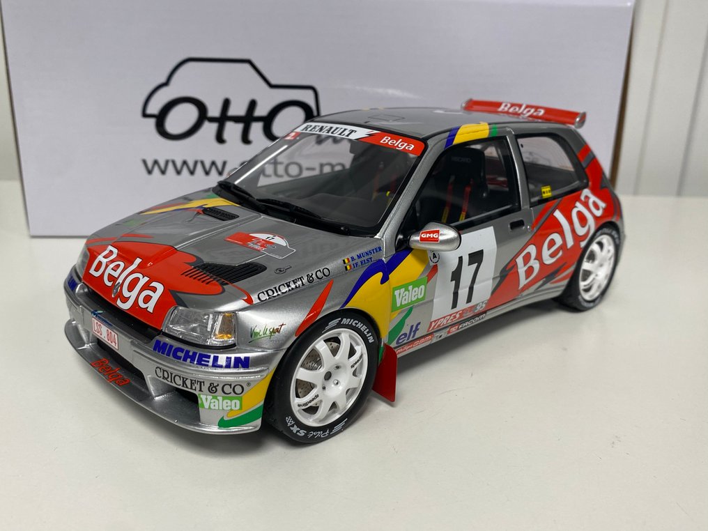 Otto Mobile 1:18 - Model car - Renault Clio Maxi #17 Ypres 24 Hours Rally 1995 - Munster/Elst - Superb limited edition model, sold out and numbered 319 out of 2500 copies worldwide! #1.0