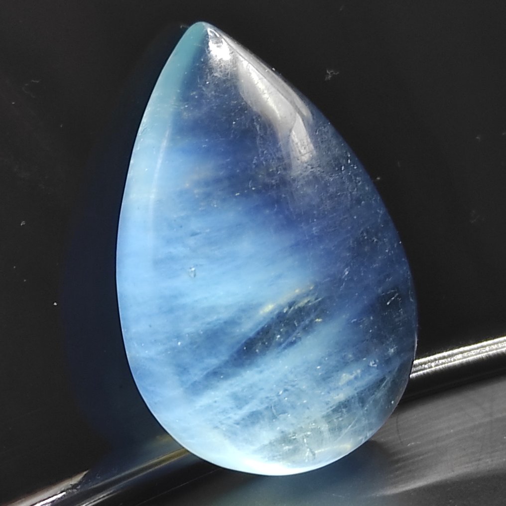 Aquamarine Drop - Height: 11 mm - Width: 26 mm- 16.55 g - (1) #4.3