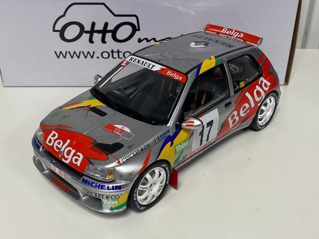 Otto Mobile 1:18 - Model car - Renault Clio Maxi #17 Ypres 24 Hours Rally 1995 - Munster/Elst - Superb limited edition model, sold out and numbered 319 out of 2500 copies worldwide! #1.0