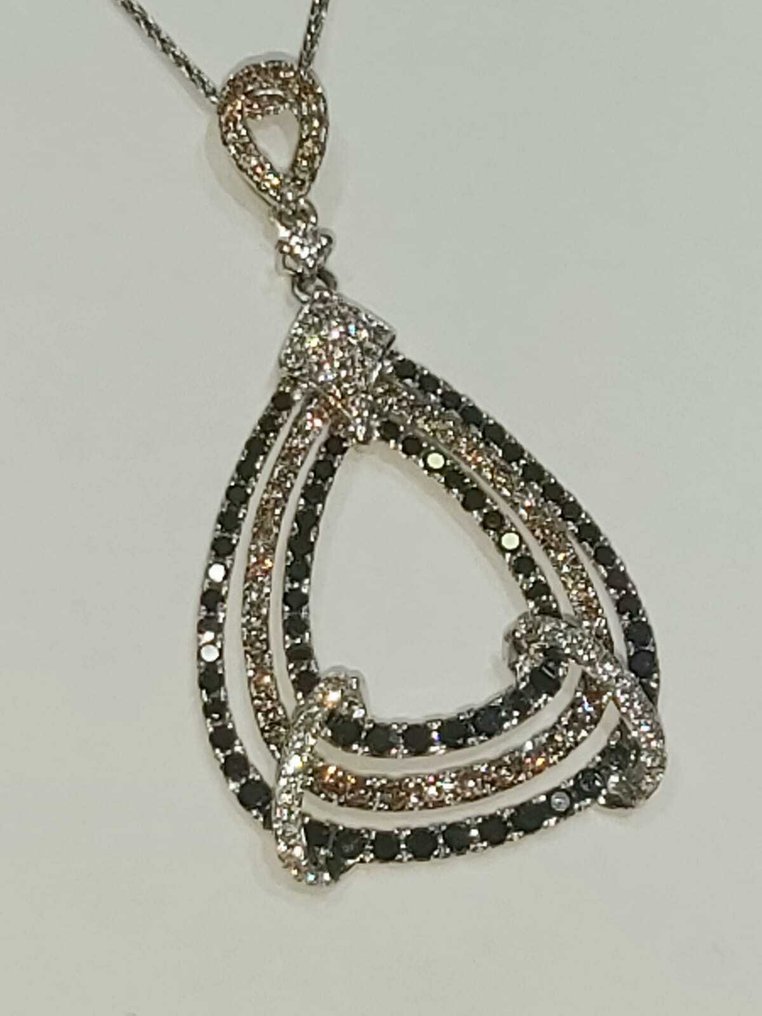 Κολιέ με μενταγιόν - 14 καράτια Λευκός χρυσός -  1.55ct. tw. Διαμάντι (Φυσικό) - Διαμάντι #4.3