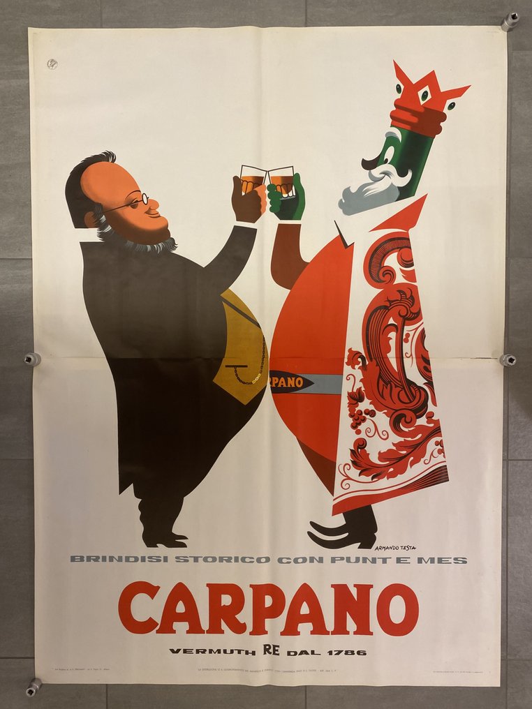 Armando Testa - Brindisi storico con Punt e Mes (Cavour) - 1950-luku #1.0