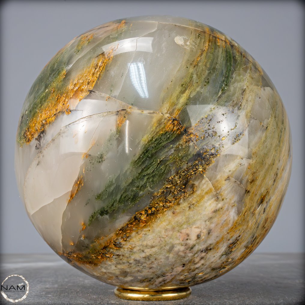 Zeldzaam natuurlijk groen kwarts Sphere- 4800.14 g #3.2