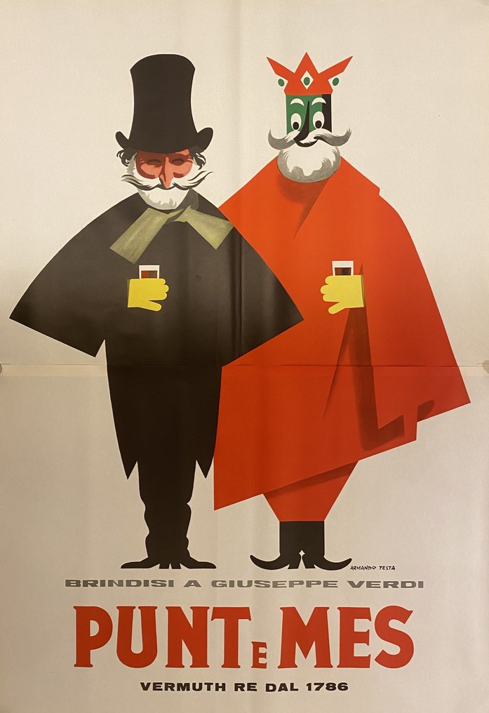 Armando Testa - PUNT E MES, Brindisi a Giuseppe Verdi - 1950s #1.0