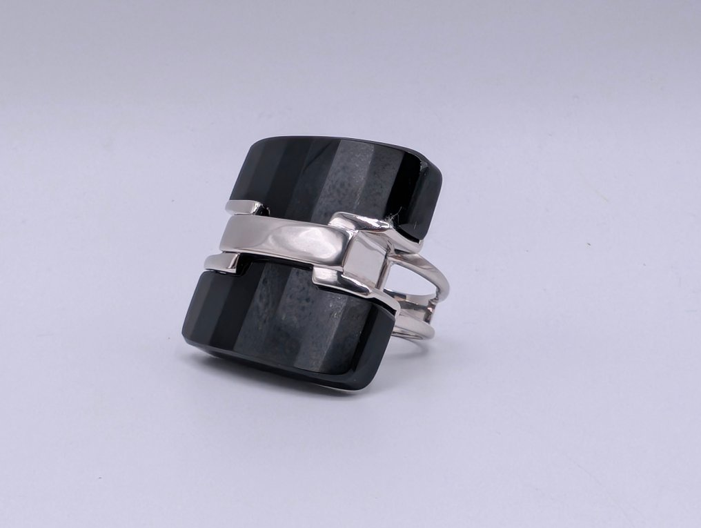 Zonder minimumprijs - Ring Zilver Onyx #3.2