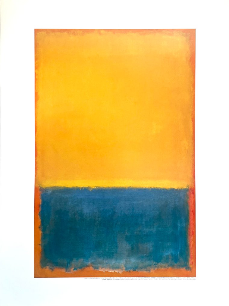 Mark Rothko (after) - Yellow and Blue (Yellow, Blue on Orange) - Offset lithography - VG licensed print #1.0