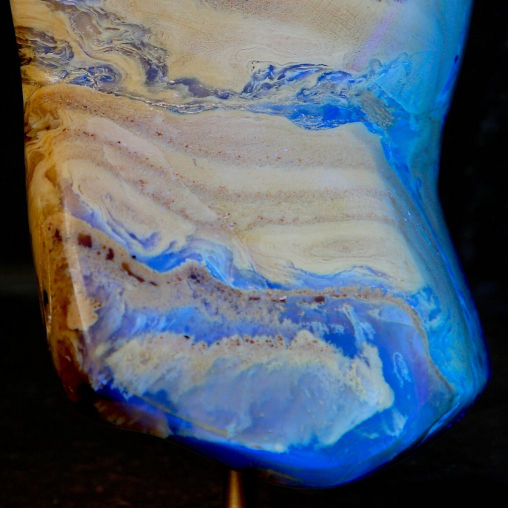 Fossil Sumatra Blue Amber & Design - 琥珀 - Ambra di Sumatra Resine Vegetali Fossili risalenti al Miocene - 210 mm - 90 mm #3.2