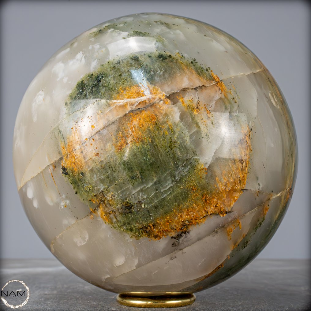 Zeldzaam natuurlijk groen kwarts Sphere- 4800.14 g #1.0