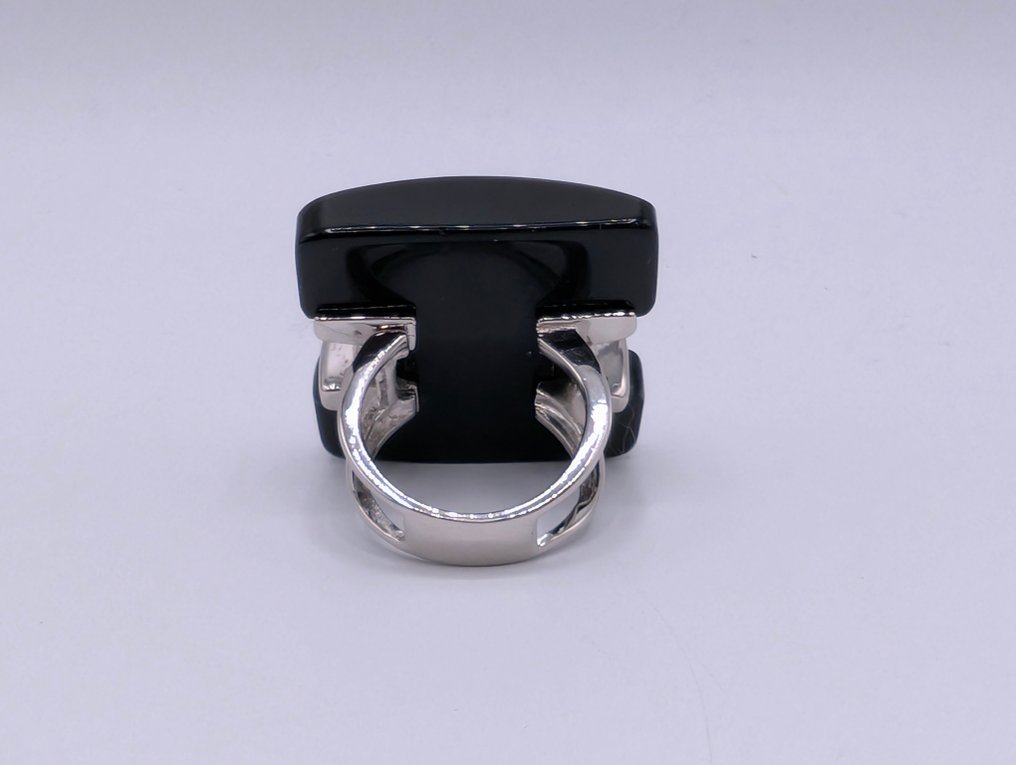 Zonder minimumprijs - Ring Zilver Onyx #4.3