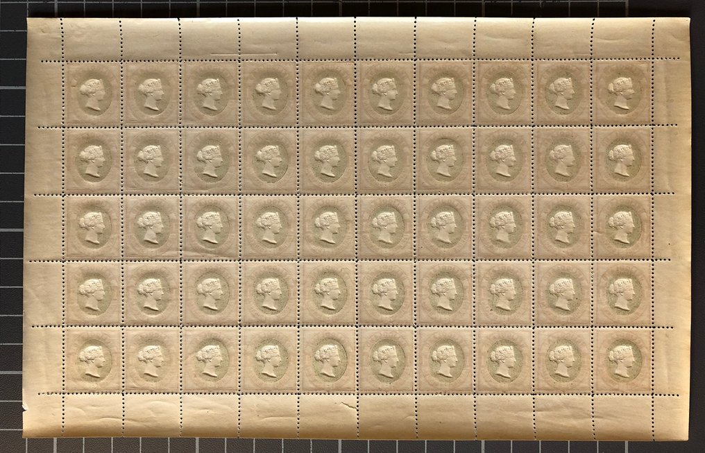 Heligoland 1888 - Complete sheet 1 Farthing/1 Pfennig - reprint from - 1888 - Die Marken wurden in kleinen Auflagen hergestellt, als Bogen selten #1.0