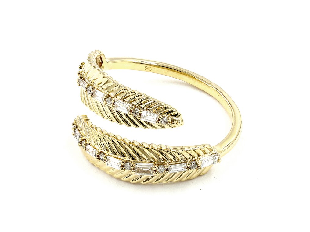 Bague - 14 carats Or jaune Diamant (Naturelle) #4.3