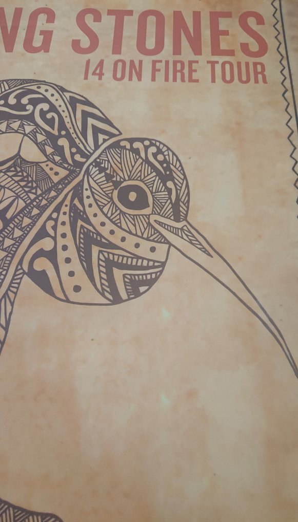 Anonymous - Rolling Stones cartel gira 14 On Fire Auckland sello en seco - década de 2010 #3.2