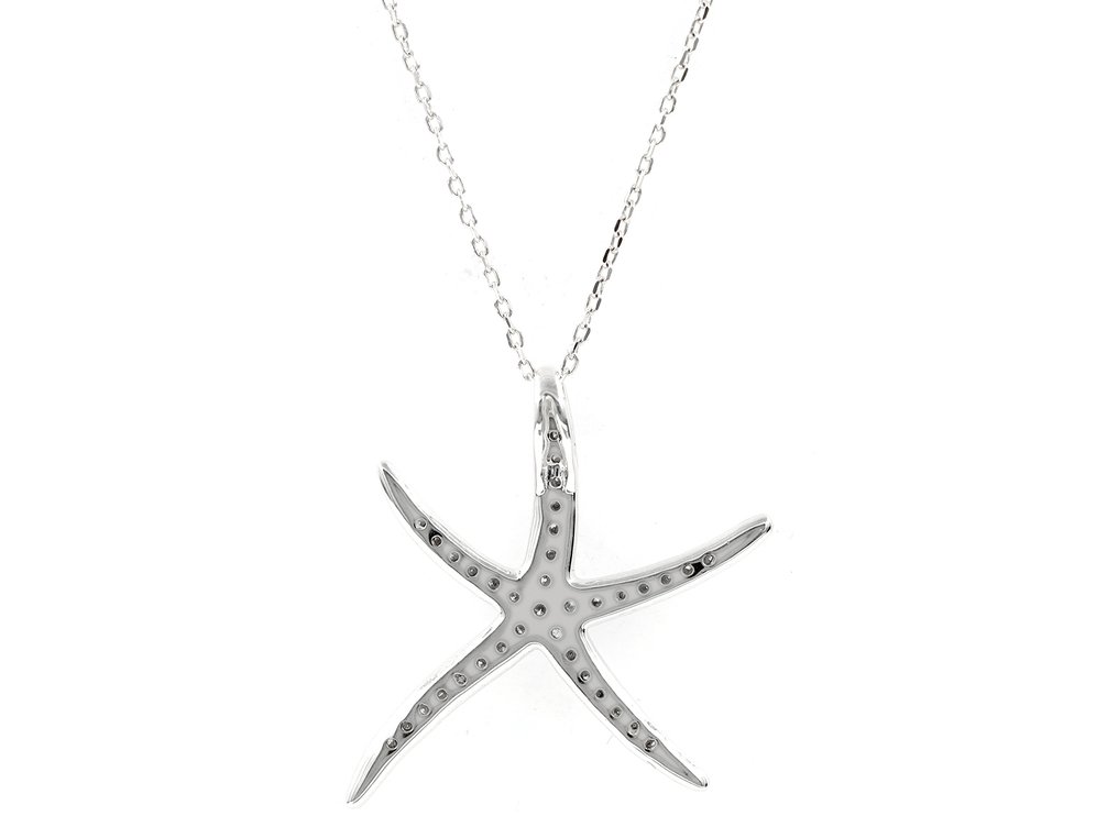 Kaulakoru riipuksella - 14 kt. Valkokulta -  0.30ct. tw. Timantti (Luonnollinen)  #4.3