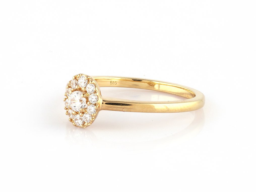 戒指 - 14 克拉 黃金 - 0.24ct. tw. 鉆石 (天然) #4.3