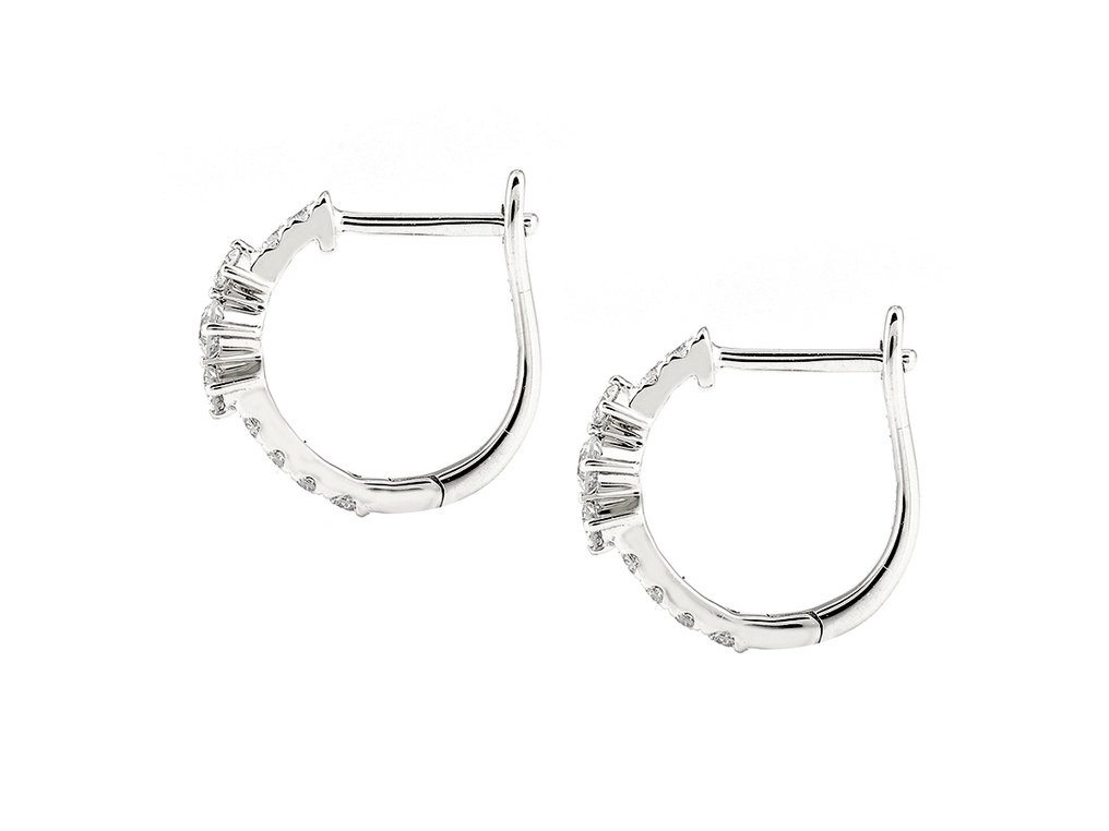 耳环 - 14K包金 白金 - 0.32ct. tw. 钻石 (天然) #3.2