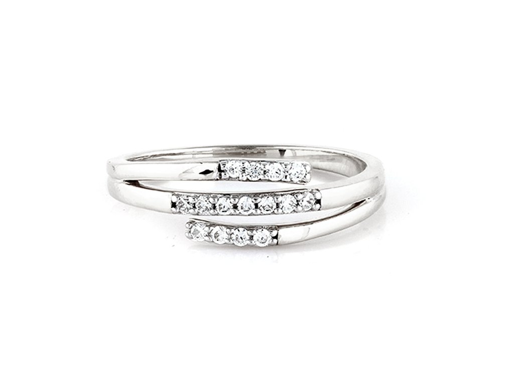 Ring - 14 karaat Witgoud -  0.16ct. tw. Diamant (Natuurlijk)  #1.0