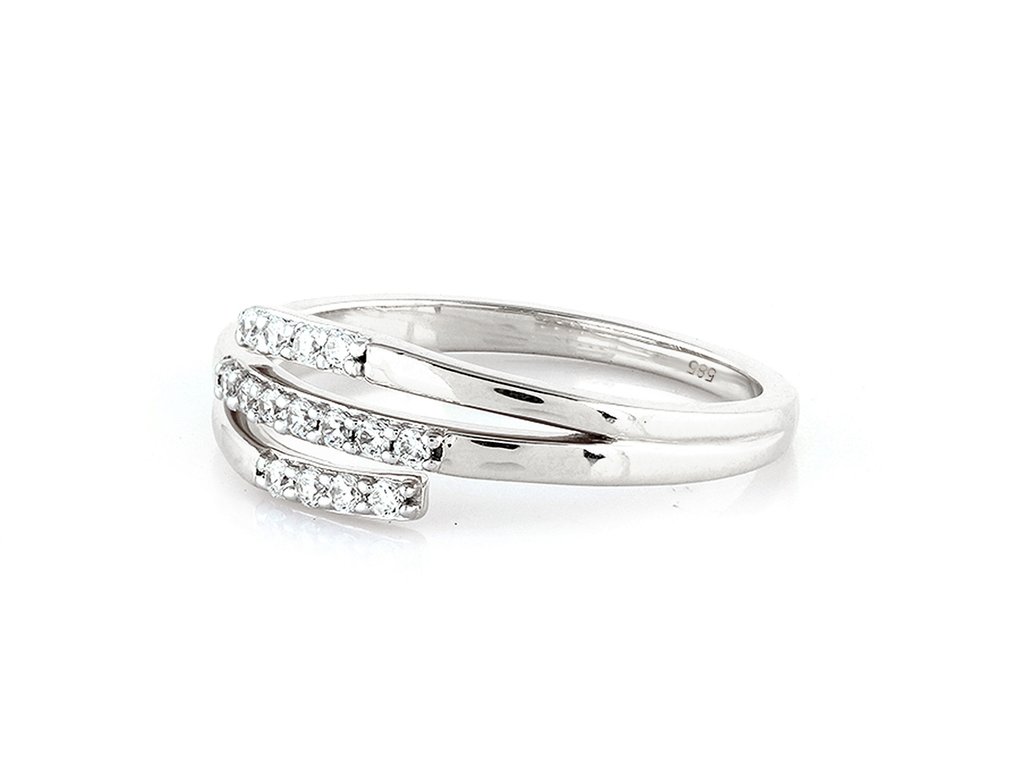 Ring - 14 karaat Witgoud -  0.16ct. tw. Diamant (Natuurlijk)  #4.3